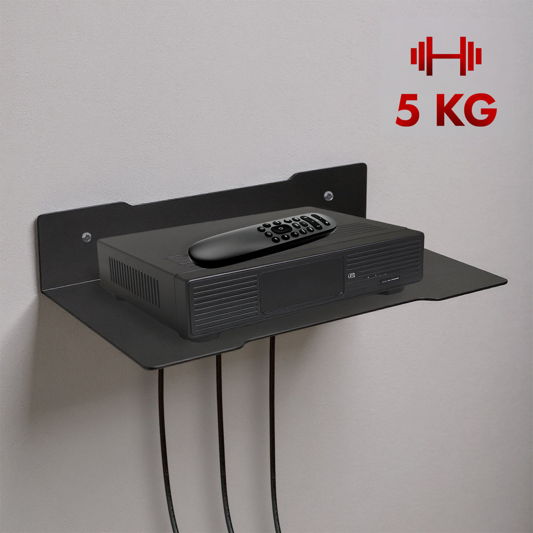 Tablette murale pour décodeur Maclean, simple, max. 5kg, acier, MC-122