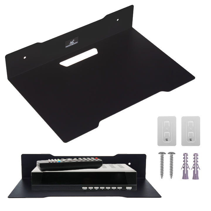Tablette murale pour décodeur Maclean, simple, max. 5kg, acier, MC-122