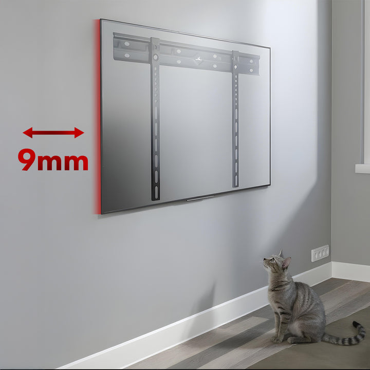 Support mural ultra plat Maclean pour TV, 40-85", max VESA 600x400, charge jusqu'à 80kg, MC-123