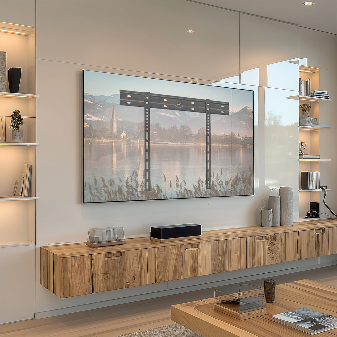 Support mural ultra plat Maclean pour TV, 40-85", max VESA 600x400, charge jusqu'à 80kg, MC-123