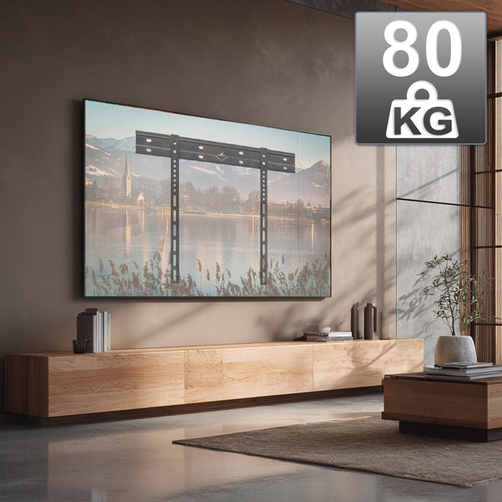 Support mural ultra plat Maclean pour TV, 40-85", max VESA 600x400, charge jusqu'à 80kg, MC-123