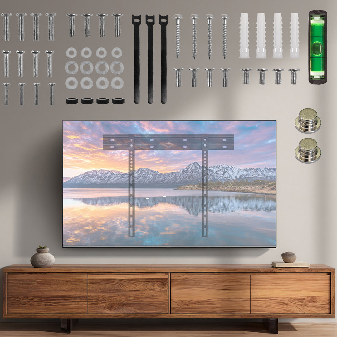 Support mural ultra plat Maclean pour TV, 40-85", max VESA 600x400, charge jusqu'à 80kg, MC-123