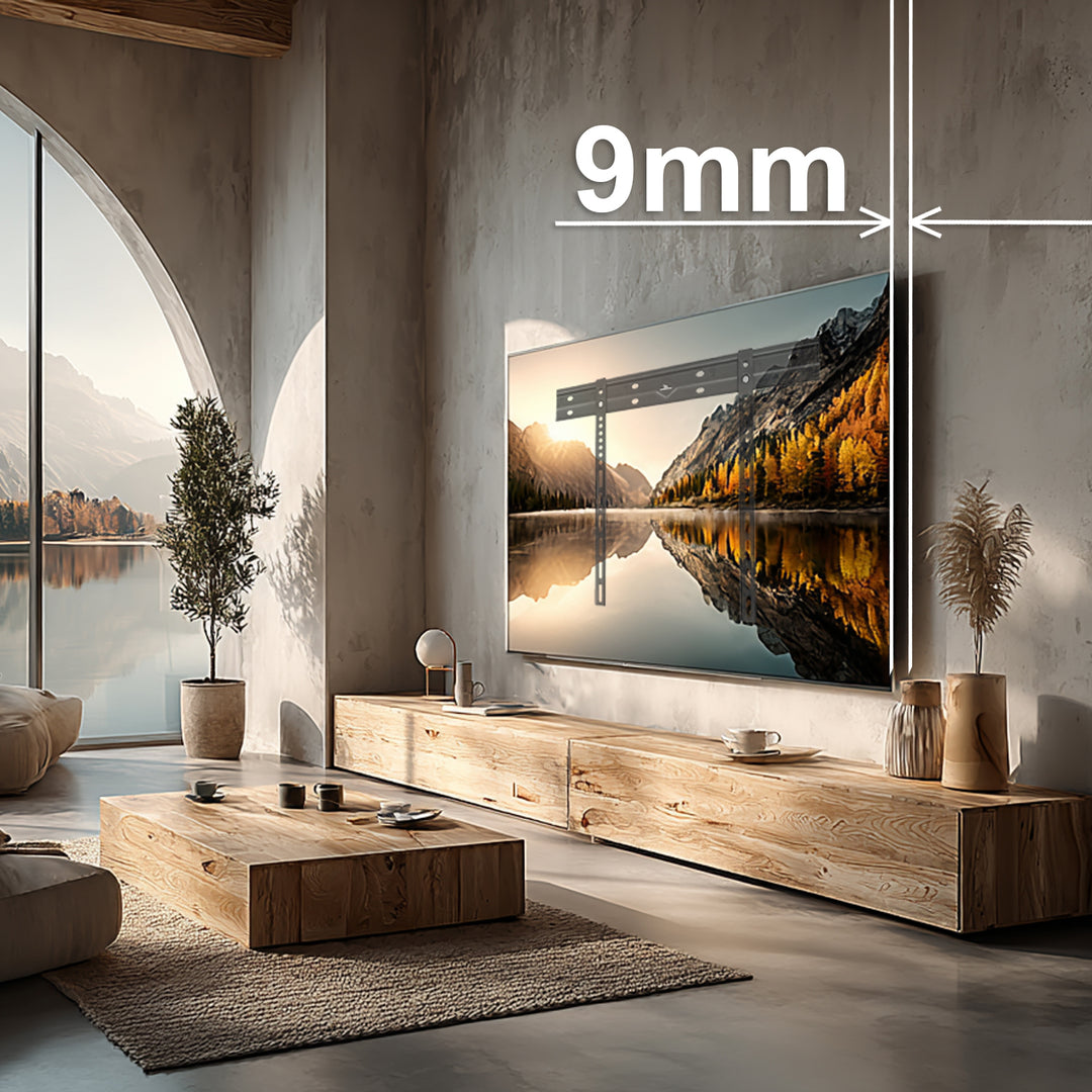 Support mural ultra plat Maclean pour TV, 40-85", max VESA 600x400, charge jusqu'à 80kg, MC-123