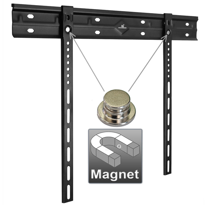 Support mural ultra plat Maclean pour TV, 40-85", max VESA 600x400, charge jusqu'à 80kg, MC-123