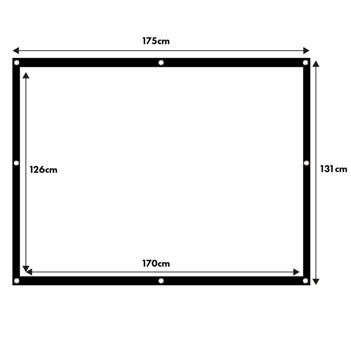 Ecran de projection Maclean, 84", 175x131cm, cadre 25mm 4:3, crochets de tension, MC-166