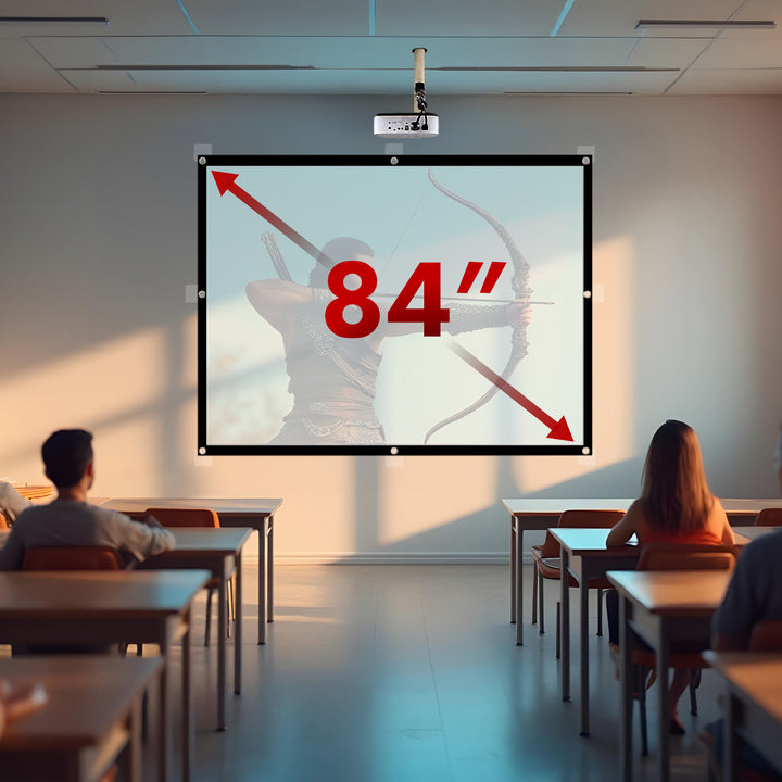 Ecran de projection Maclean, 84", 175x131cm, cadre 25mm 4:3, crochets de tension, MC-166
