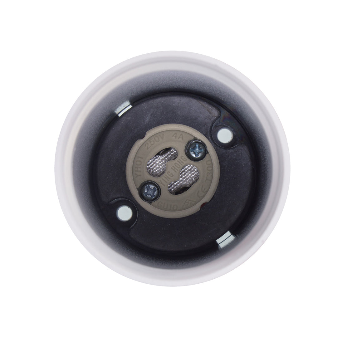 Maclean luminaire en saillie/tube, spot, rond, aluminium, GU10, 55x130mm, blanc, MCE361 W+LED ampoule GU10 7W Maclean Energy MCE437 WW blanc chaud 3000K, 220-240V~, 50/60Hz, 490 lumens