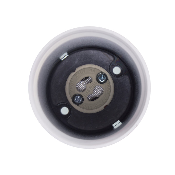 Maclean luminaire en saillie/tube, spot, rond, aluminium, GU10, 55x130mm, blanc, MCE361 W+LED ampoule GU10 7W Maclean Energy MCE437 WW blanc chaud 3000K, 220-240V~, 50/60Hz, 490 lumens