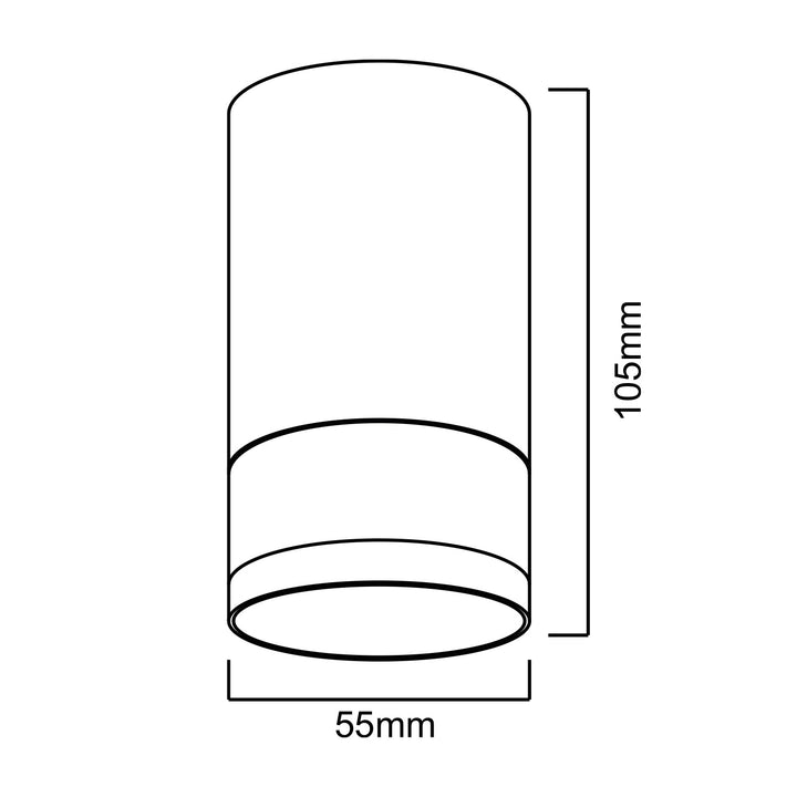 Maclean luminaire en saillie/tube, spot, rond, aluminium, GU10, 55x130mm, blanc, MCE361 W+LED ampoule GU10 7W Maclean Energy MCE437 WW blanc chaud 3000K, 220-240V~, 50/60Hz, 490 lumens