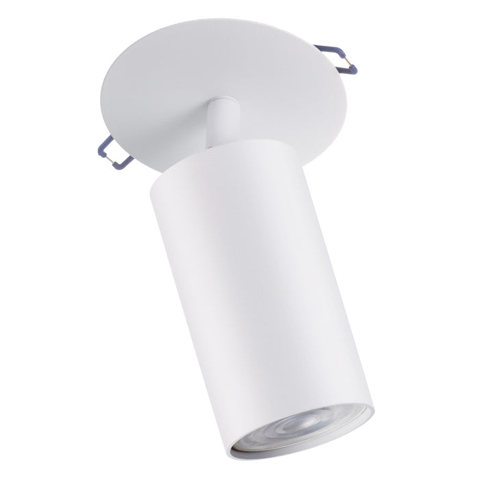 Maclean encastré / tube lumineux, spot, rond, aluminium, GU10, 55x130mm, blanc, MCE364 W + ampoule LED GU10 7W Maclean Energy MCE437 NW blanc neutre 4000K, 220-240V~, 50/60Hz, 490 lm