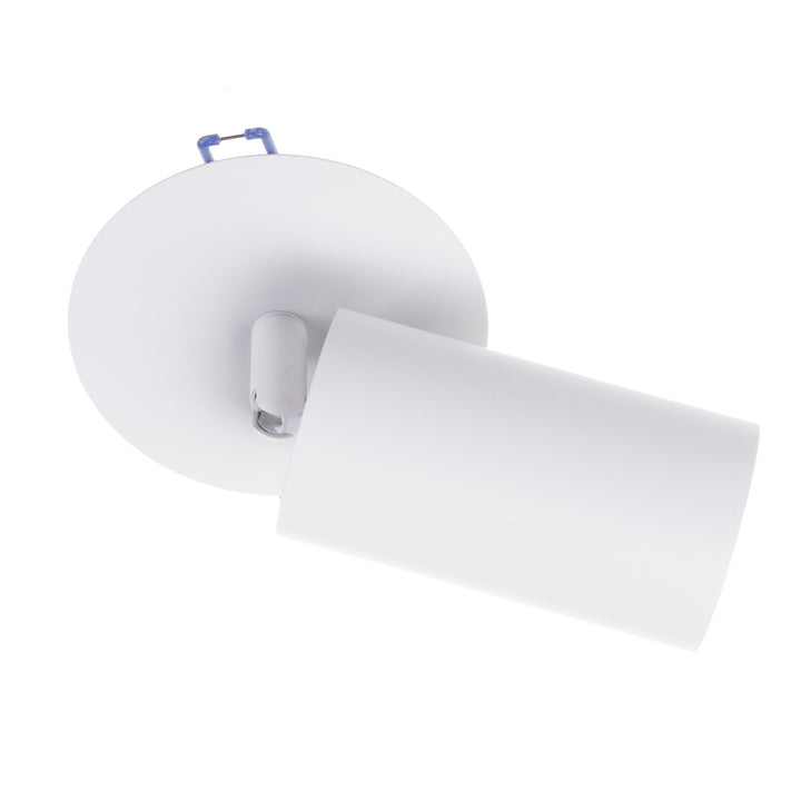 Maclean encastré / tube lumineux, spot, rond, aluminium, GU10, 55x130mm, blanc, MCE364 W + ampoule LED GU10 7W Maclean Energy MCE437 NW blanc neutre 4000K, 220-240V~, 50/60Hz, 490 lm
