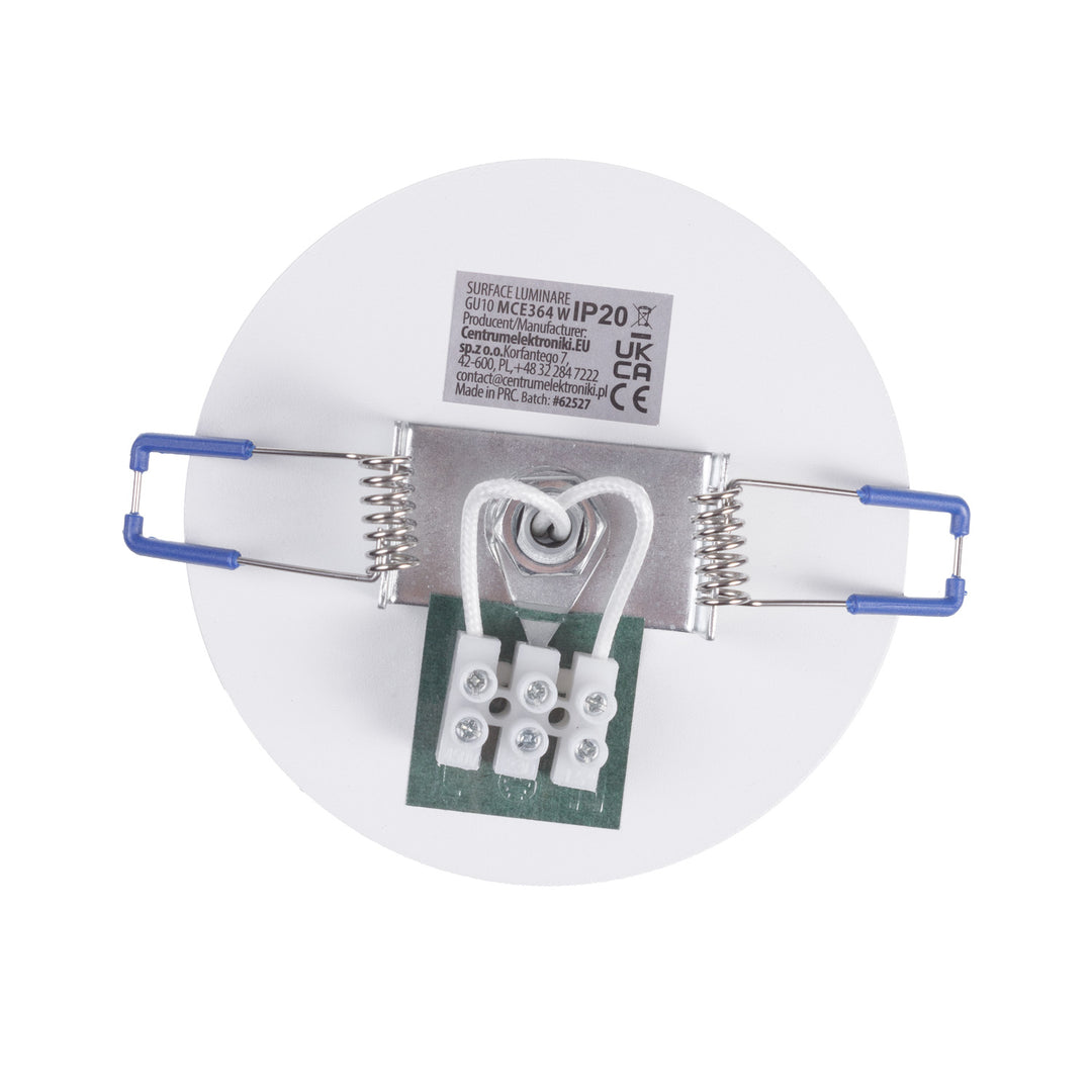 Maclean encastré / tube lumineux, spot, rond, aluminium, GU10, 55x130mm, blanc, MCE364 W + ampoule LED GU10 7W Maclean Energy MCE437 NW blanc neutre 4000K, 220-240V~, 50/60Hz, 490 lm