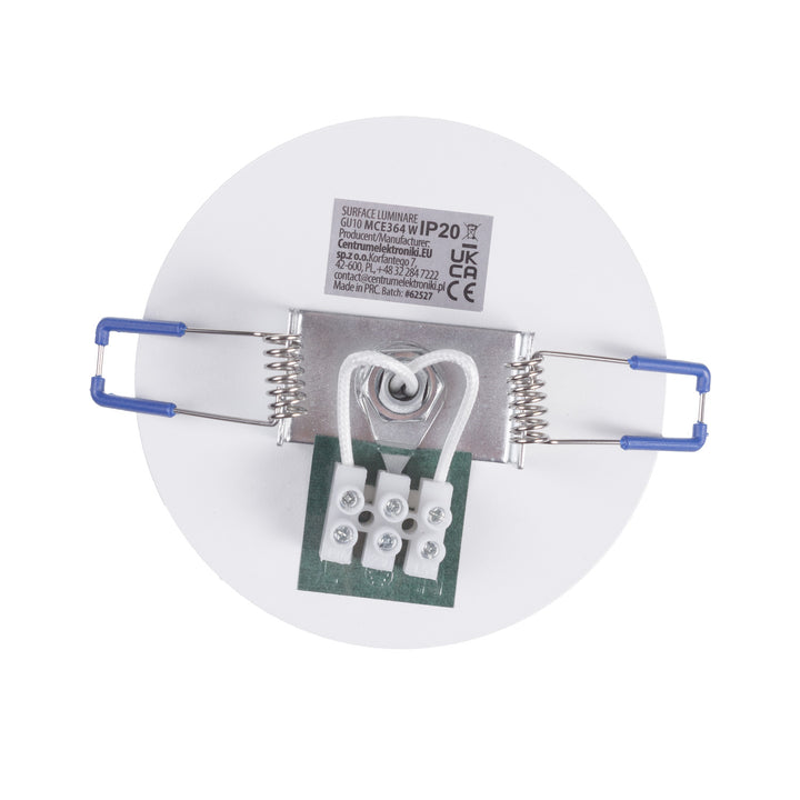 Maclean encastré / tube lumineux, spot, rond, aluminium, GU10, 55x130mm, blanc, MCE364 W + ampoule LED GU10 7W Maclean Energy MCE437 NW blanc neutre 4000K, 220-240V~, 50/60Hz, 490 lm