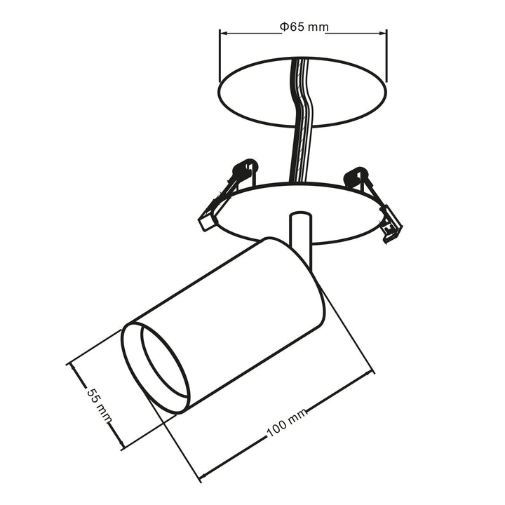Maclean encastré / tube lumineux, spot, rond, aluminium, GU10, 55x130mm, blanc, MCE364 W + ampoule LED GU10 7W Maclean Energy MCE437 NW blanc neutre 4000K, 220-240V~, 50/60Hz, 490 lm