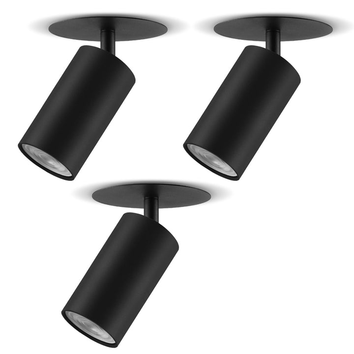 Maclean encastré/tube, spot, rond, aluminium, GU10, 55x130mm, couleur noir, MCE364 B 3pcs+ Ampoule LED GU10 7W Maclean Energy MCE437 NW blanc neutre 4000K, 220-240V~, 50/60Hz, 3pcs