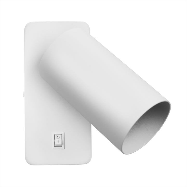 Lampe murale/applique Maclean, spot, rond, GU10, avec interrupteur 55x90mm, blanc, MCE369 W+Lampe LED GU10 7W Maclean Energy MCE437 WW blanc chaud 3000K, 220-240V~, 50/60Hz, 490lm