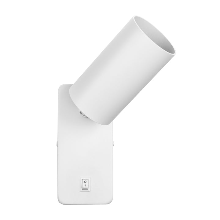 Lampe murale/applique Maclean, spot, rond, GU10, avec interrupteur 55x90mm, blanc, MCE369 W+Lampe LED GU10 7W Maclean Energy MCE437 WW blanc chaud 3000K, 220-240V~, 50/60Hz, 490lm