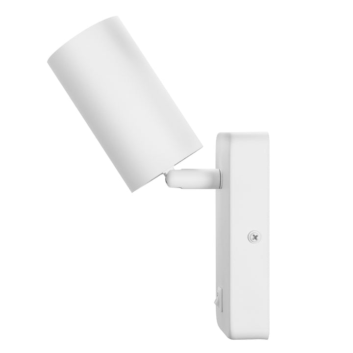 Lampe murale/applique Maclean, spot, rond, GU10, avec interrupteur 55x90mm, blanc, MCE369 W+Lampe LED GU10 7W Maclean Energy MCE437 WW blanc chaud 3000K, 220-240V~, 50/60Hz, 490lm