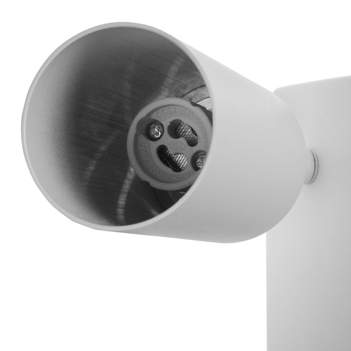 Lampe murale/applique Maclean, spot, rond, GU10, avec interrupteur 55x90mm, blanc, MCE369 W+Lampe LED GU10 7W Maclean Energy MCE437 WW blanc chaud 3000K, 220-240V~, 50/60Hz, 490lm