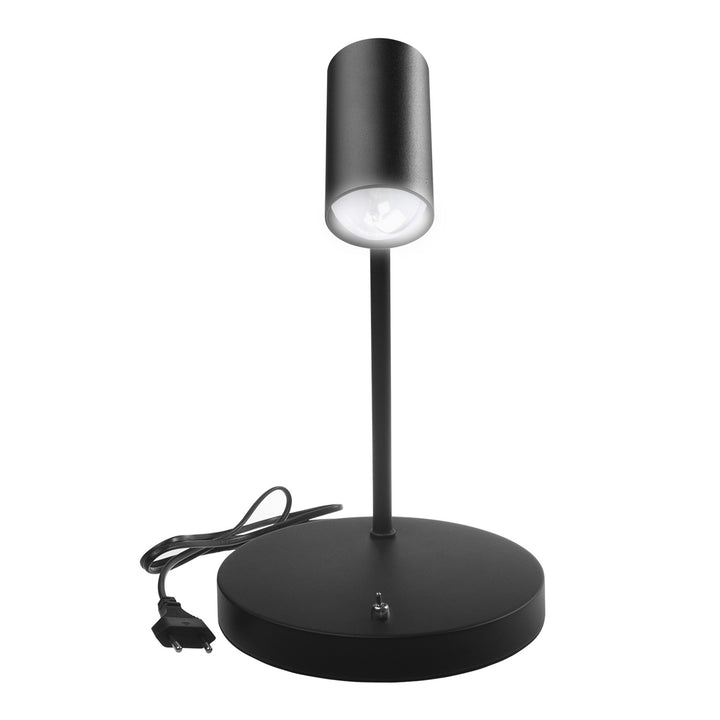 Maclean GU10 bureaulamp, spot, rond, GU10, met schakelaar 55x90mm, zwart, MCE370 B + LED lamp GU10 7W Maclean Energy MCE437 WW warm wit 3000K, 220-240V~, 50/60Hz, 490lm