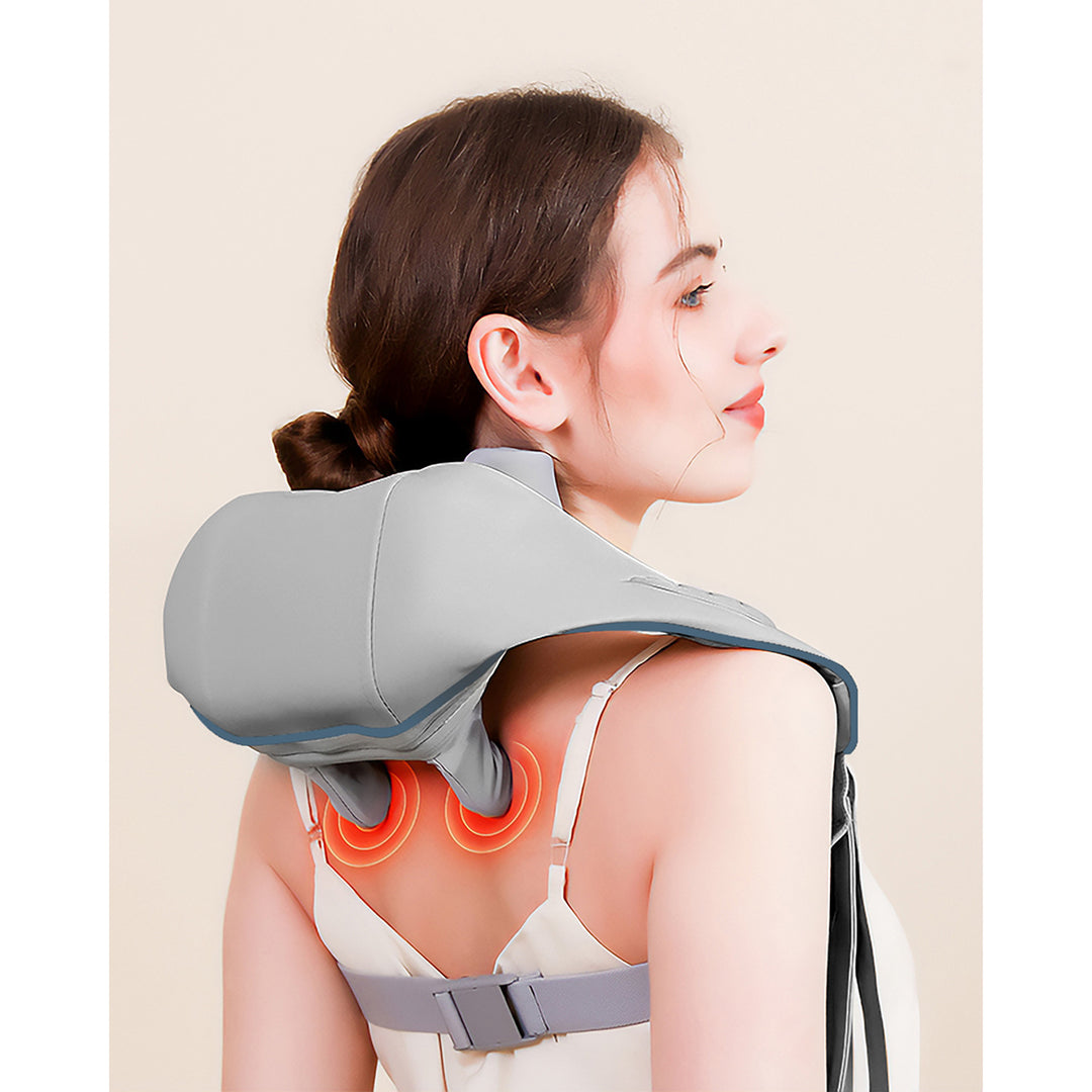 Masseur d'épaules et de cou. Shiatsu, 5D imitation mains, 6 têtes de massage, 3 modes, 3 vitesses, sans fil, port de charge USB-C MASSAGE NECK & ; SHOULDERS