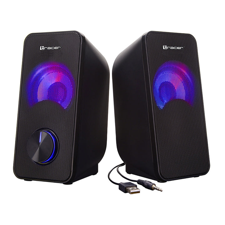 Haut-parleurs Tracer, rétroéclairage RGB, 6 W RMS, alimentation USB, Loop
