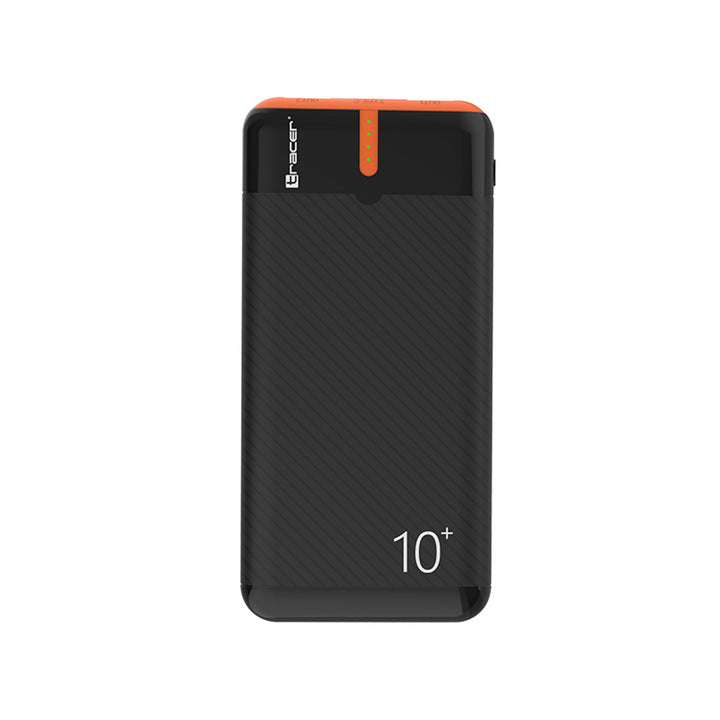 Tracer Powerbank, 10000 mAh, Zwart en Oranje, USB C, 2A, EnerGo