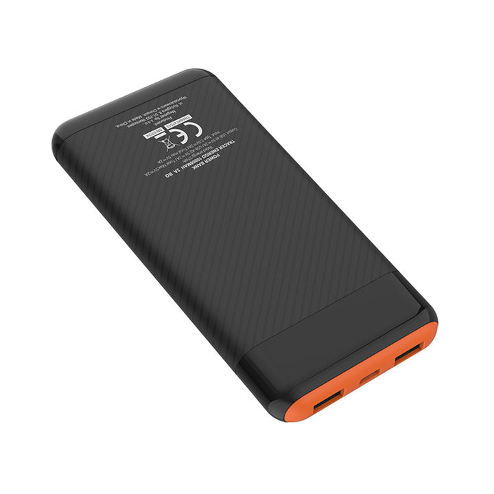 Tracer Powerbank, 10000 mAh, Zwart en Oranje, USB C, 2A, EnerGo