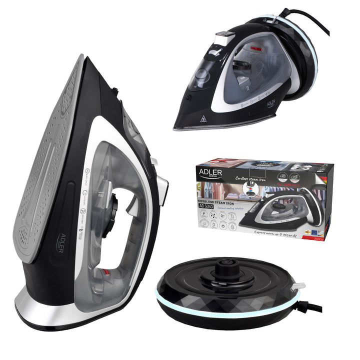 Fer à vapeur sans fil Adler, semelle en céramique, 2800W, AD 5043