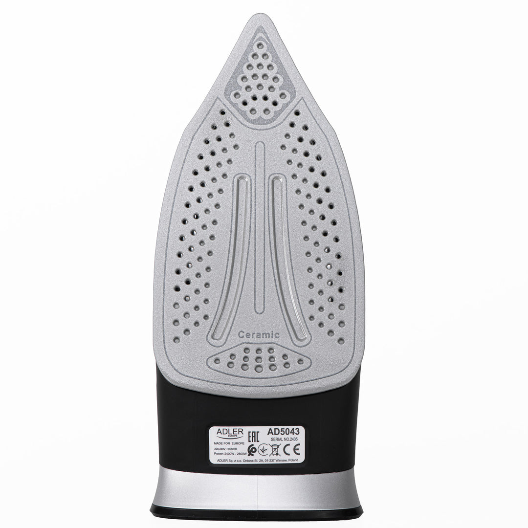 Fer à vapeur sans fil Adler, semelle en céramique, 2800W, AD 5043
