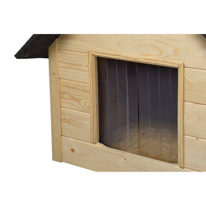 Abri pour chien et chat Woodok, isolé, en bois, grand XL, à monter soi-même et à peindre, imprégné en chêne blanchi
