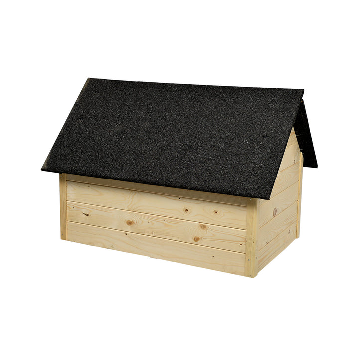 Abri pour chien et chat Woodok, isolé, en bois, grand XL, à monter soi-même et à peindre, imprégné en chêne blanchi