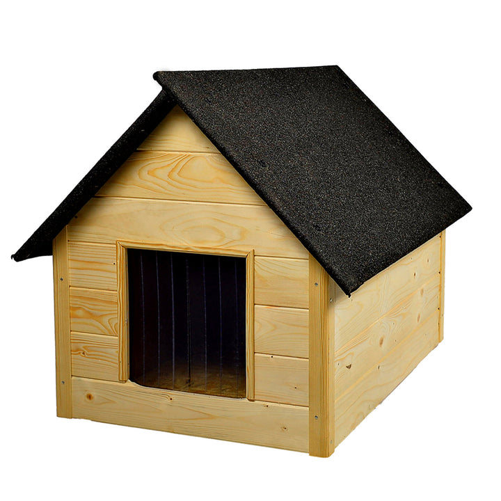 Abri pour chien et chat Woodok, isolé, en bois, grand XL, à monter soi-même et à peindre, imprégné en chêne blanchi