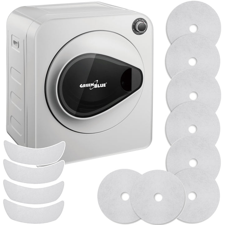 Sèche-linge électrique GreenBlue, charge 3kg, GB405+4pcs GreenBlue GB483 tumble dryer filter set , 1x inlet, 2x outlet