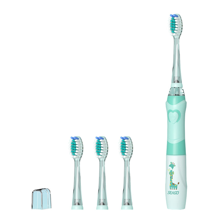 Brosse à dents sonique pour enfants SEAGO, rose, 3 embouts, SG-977 Rose + Brosse à dents sonique pour enfants SEAGO, verte, 3 embouts, SG-977 Verte