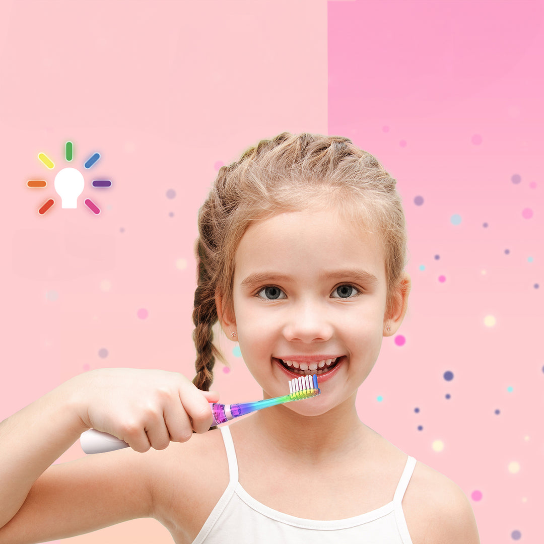 Brosse à dents sonique pour enfants SEAGO, rose, 3 embouts, SG-977 Rose + Brosse à dents sonique pour enfants SEAGO, verte, 3 embouts, SG-977 Verte
