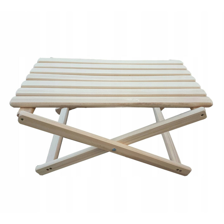 Lot de 2 chaises de plage, rayures rouges + table basse en bois Woodok