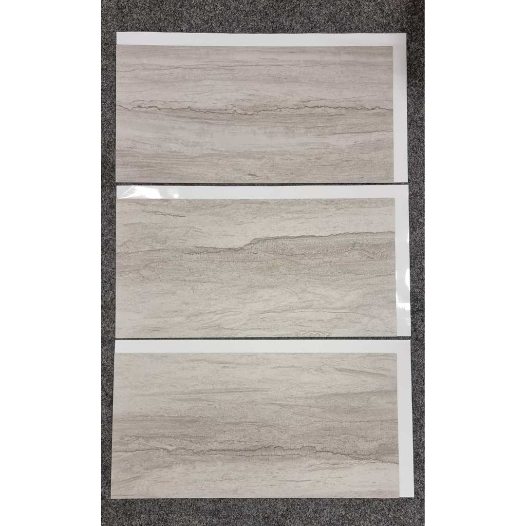 Fliesana carreaux de sol et de mur autocollants, lot de 3, imperméables, motif pierre naturelle (falaise)