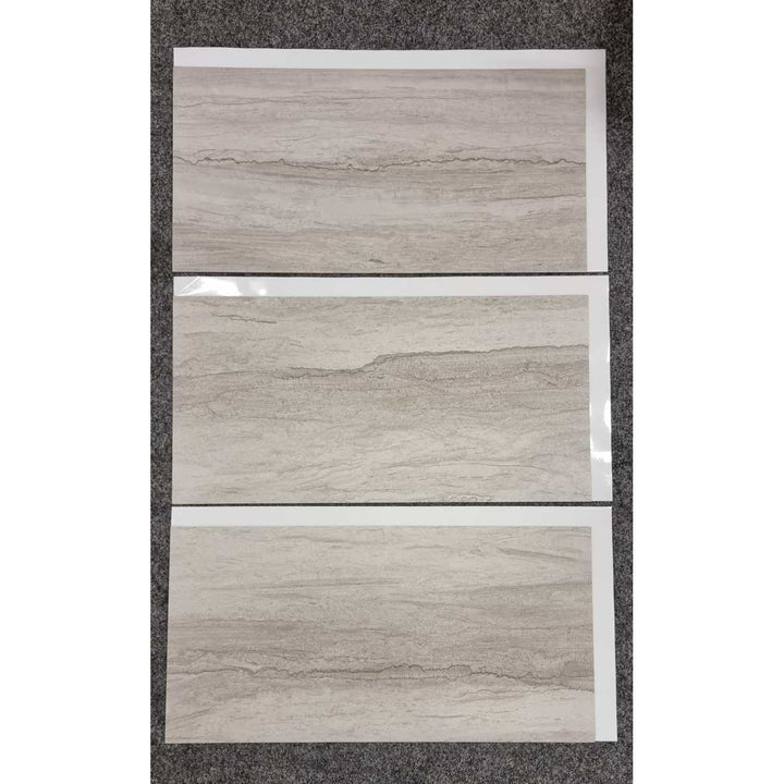 Fliesana carreaux de sol et de mur autocollants, lot de 3, imperméables, motif pierre naturelle (falaise)