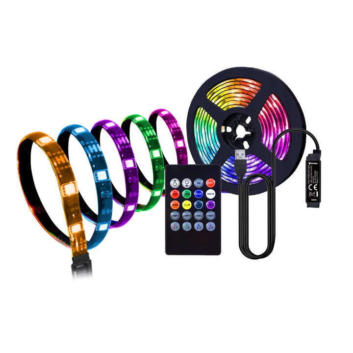 Vakoss Bande LED RVB, pour l'éclairage de la télévision, contrôle audio, télécommande, LA-C612