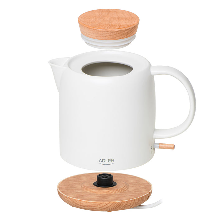 Bouilloire électrique en céramique 1.0L, 1200W, écru, Adler AD 1304