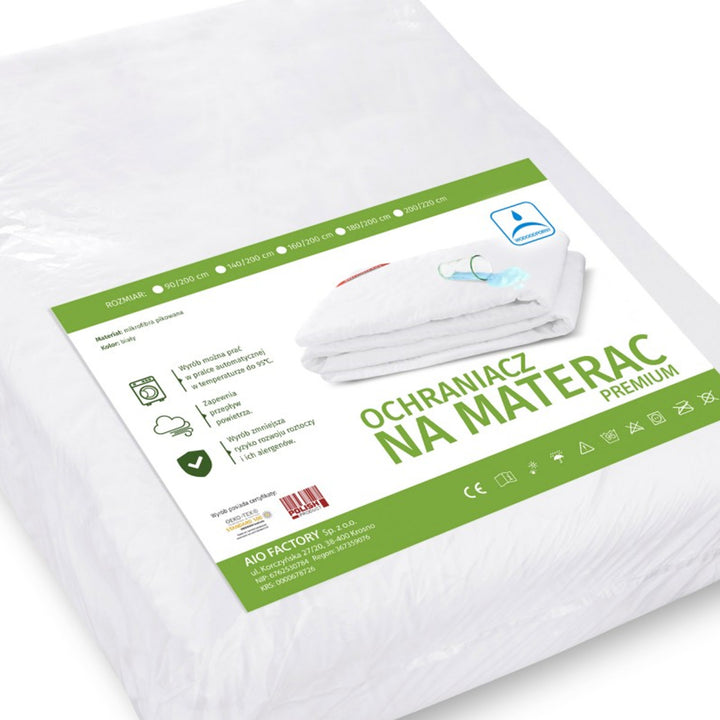 AIO FACTORY Ecco 140x200cm surmatelas/couverture imperméable, lisse avec élastique AIO FACTORY Ecco 140x200cm blanc