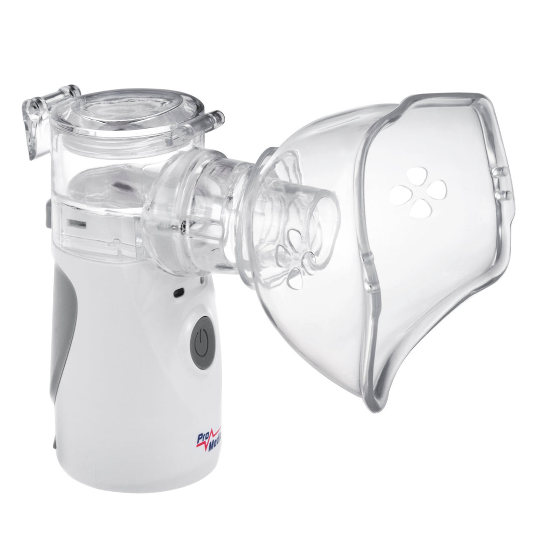 Promedix inhalateur nébuliseur portatif sans fil, kit, masques, PR-835 + 2x masques médicaux CE EN 14683:2019 - kit - couleur bleue 10 pièces Promedix PR-280 BFE>98%.