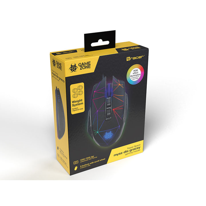 Souris de jeu Tracer, rétroéclairée RVB, 7200 DPI, Espace