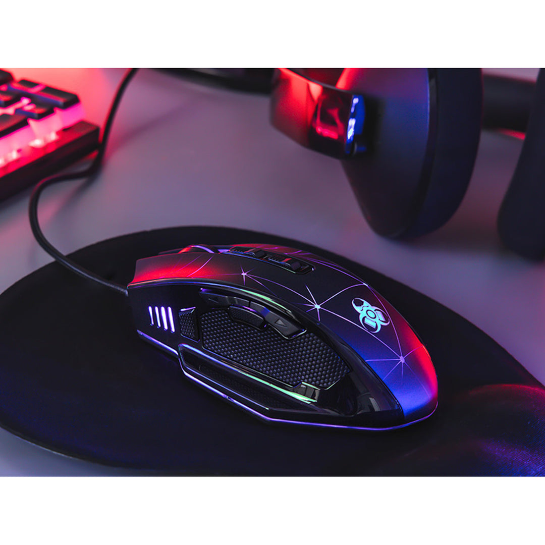 Souris de jeu Tracer, rétroéclairée RVB, 7200 DPI, Espace