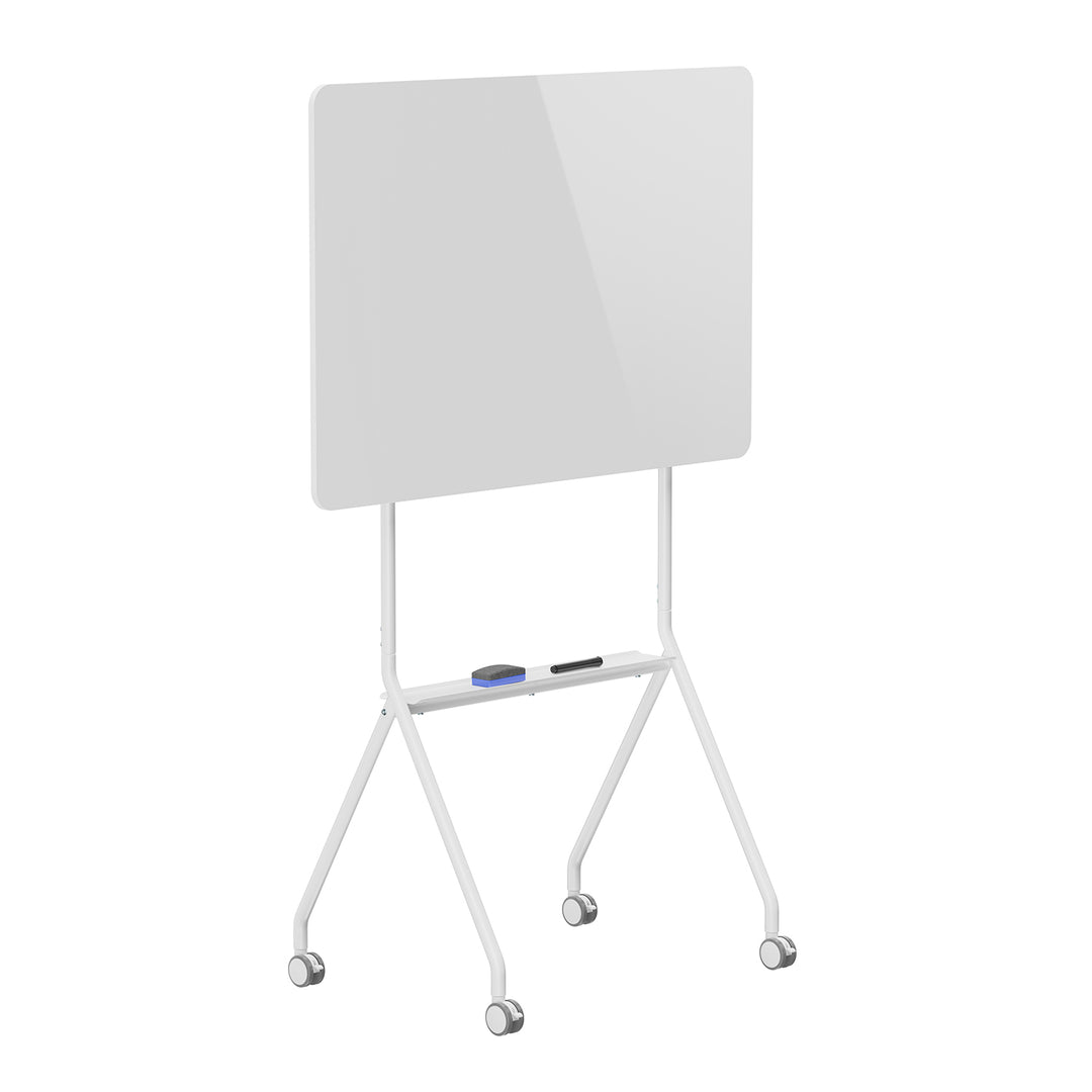 Tableau effaçable à sec mobile Ergo Office, orientation horizontale, blanc, simple face, avec étagère, dimensions du tableau 1190x790mm, ER-306