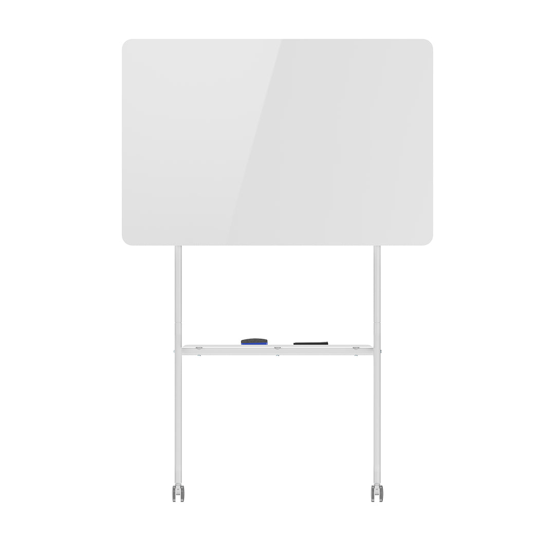 Tableau effaçable à sec mobile Ergo Office, orientation horizontale, blanc, simple face, avec étagère, dimensions du tableau 1190x790mm, ER-306