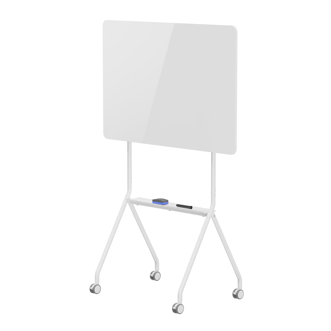 Tableau effaçable à sec mobile Ergo Office, orientation horizontale, blanc, simple face, avec étagère, dimensions du tableau 1190x790mm, ER-306