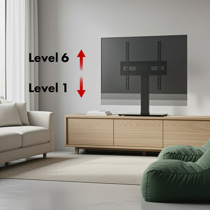 Support TV universel Maclean, pour meuble RTV, support, max. 40kg, max. VESA 400x400, réglage de la hauteur et de l'angle, pour TV 32-65", MC-1240