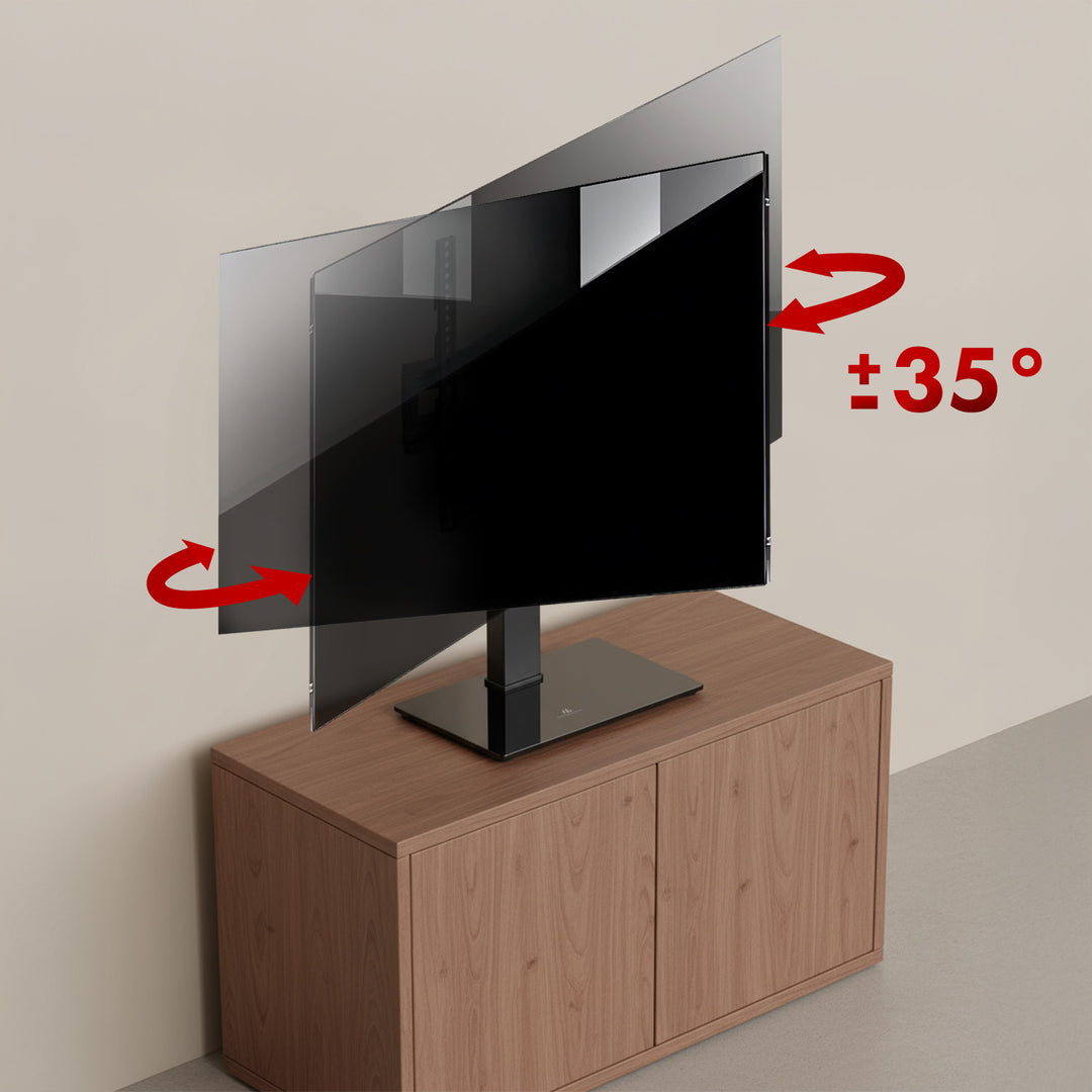 Support TV universel Maclean, pour meuble RTV, support, max. 40kg, max. VESA 400x400, réglage de la hauteur et de l'angle, pour TV 32-65", MC-1240